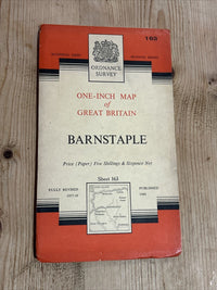 BARNSTAPLE Sheet 163 1960 Seventh Series Ordnance Survey One Inch Map Paper