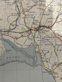 STRANRAER Ordnance Survey CLOTH One Inch Map Sheet 80 1955 Loch Ryan Luce Bay