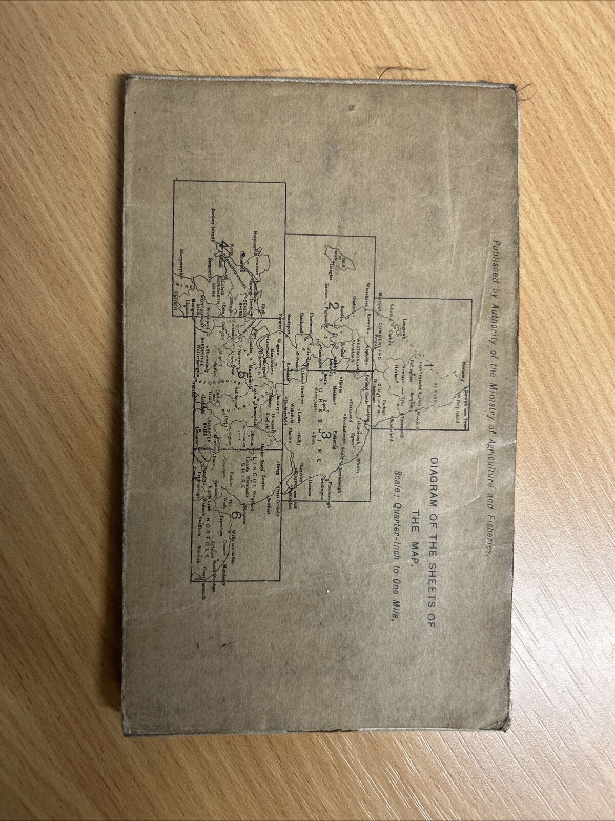 ENGLAND NORTH EAST Ordnance Survey Cloth Quarter Inch Map 1921 Sheet 3 Dissected