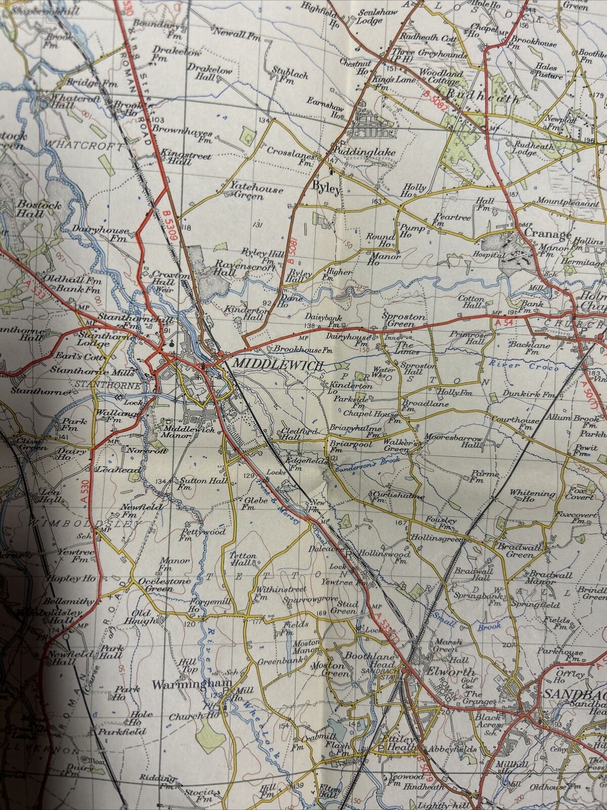 STOKE ON TRENTOrdnance Survey Map 7th Series No 110 1953 Market Drayton