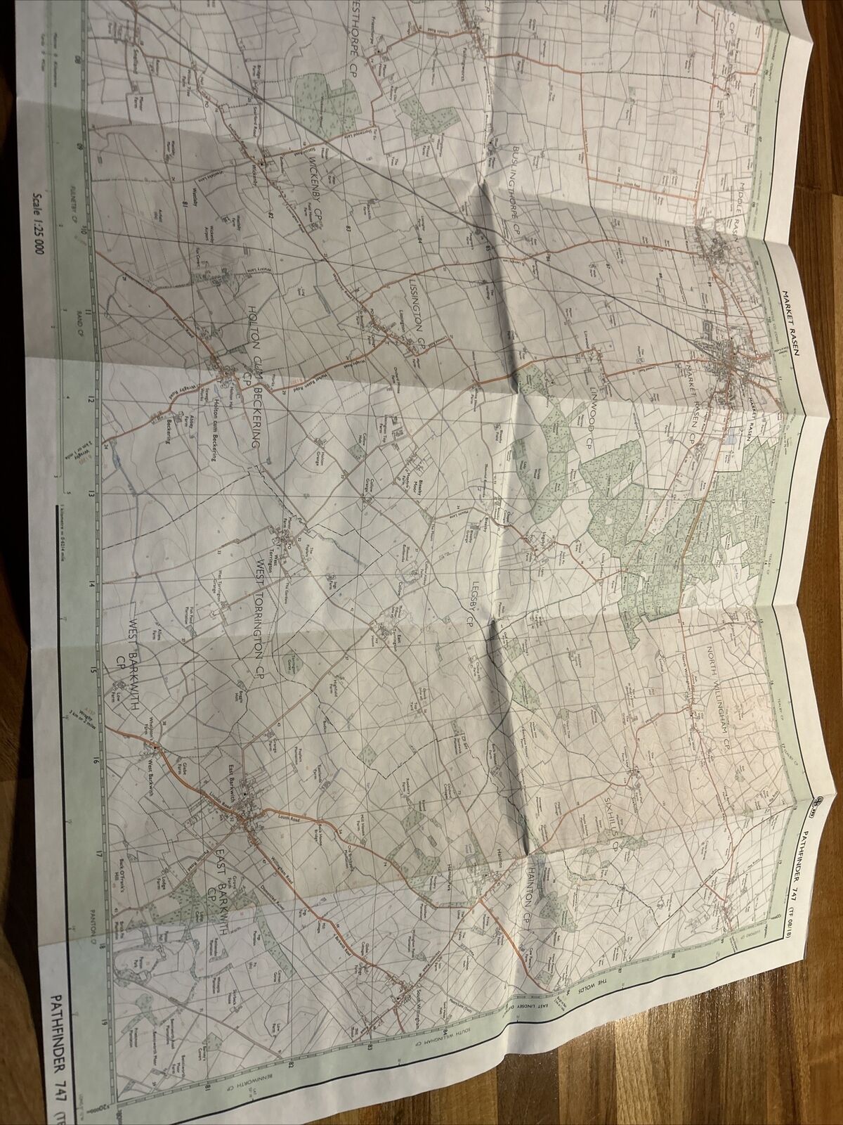 MARKET RASEN Pathfinder 747 TF08/18 Ordnance Survey 1:25,000 1984 East Barkwith