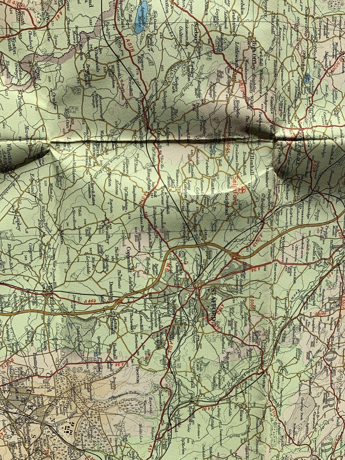 Bartholomew Half Inch Map - North Shropshire No 23 1966