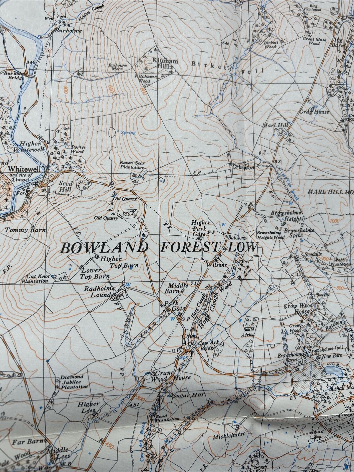 CHIPPING Ordnance Survey 1:25,000 First Series 1958 Sheet SD64 Lancs Yorkshire