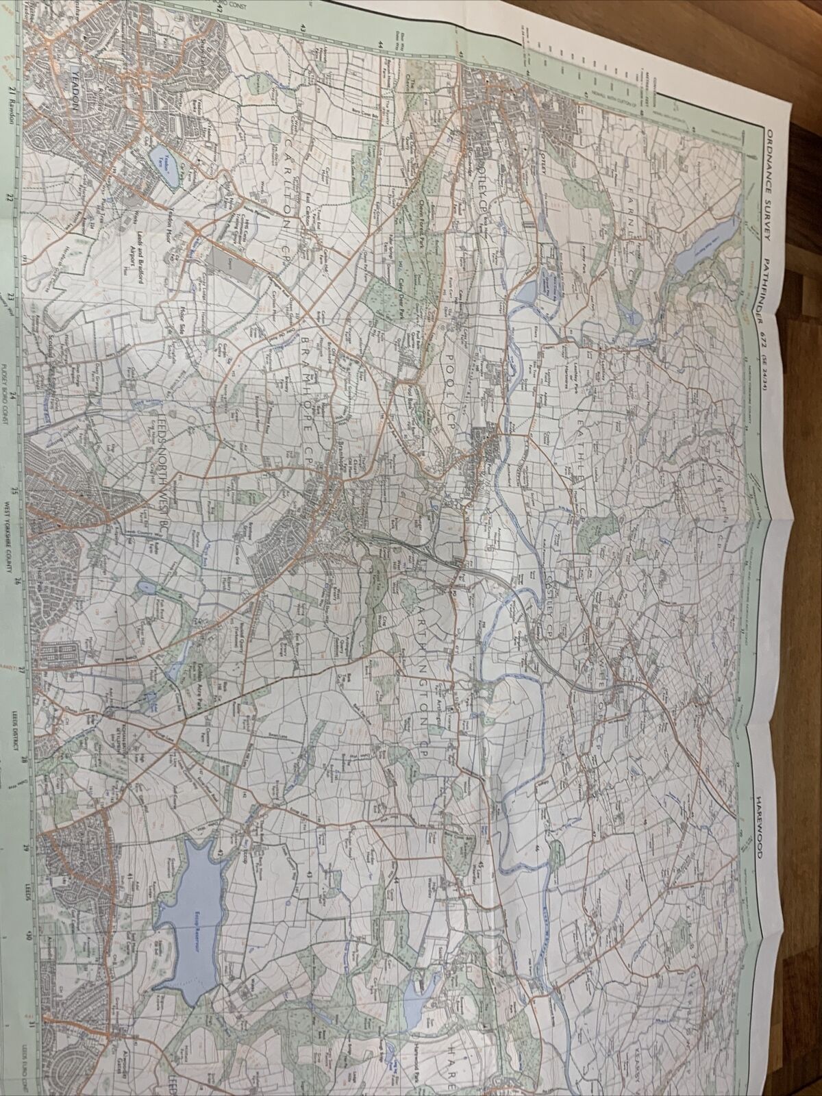 HAREWOOD Pathfinder Ordnance Survey 1:25000 1991 No 672 Bardsey Bramhope Otley