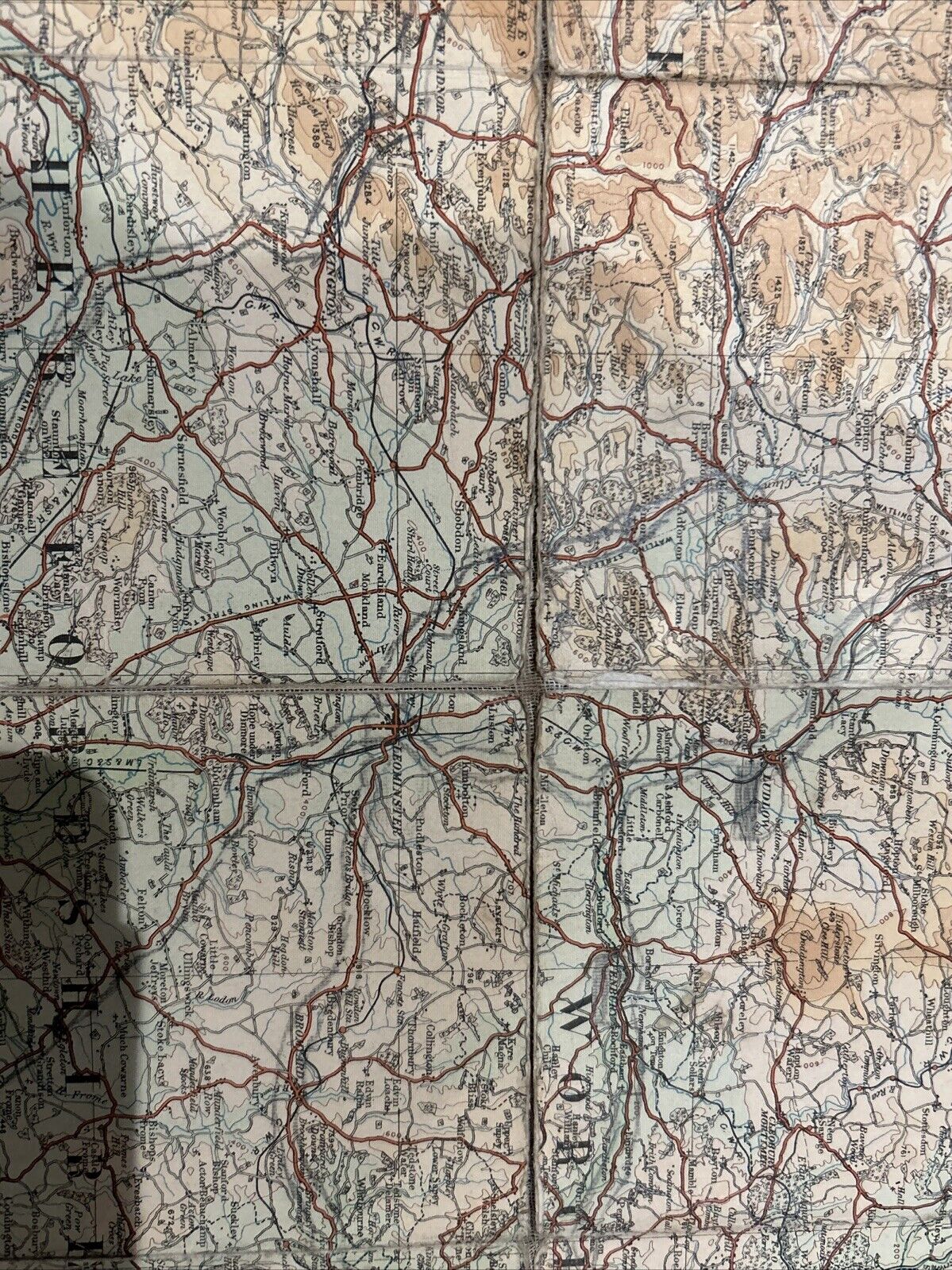 MIDLANDS South Ordnance Survey Cloth Quarter Inch Map 1920 Sheet 8 Third Edition