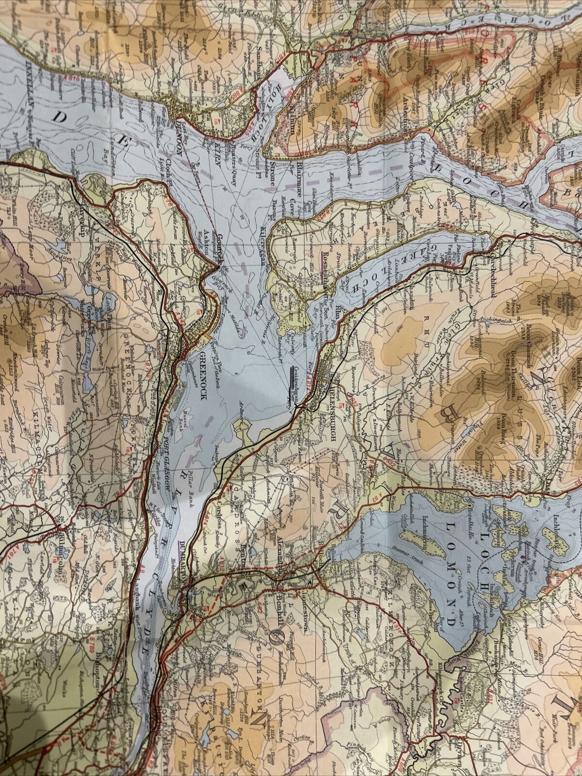 FIRTH OF CYLDE - 1968 Bartholomew Half Inch Map No 44 Lomond Scarba