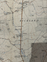 BUCKLAND Ordnance Survey CLOTH Sheet 52/33 1:25000 1948 BARKWAY Sandon