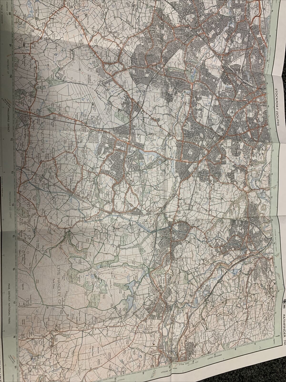 STOCKPORT South - Ordnance Survey Pathfinder Map Sheet 741 1987 Poynton Marple