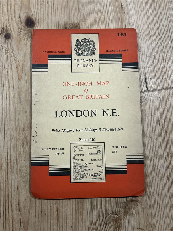 LONDON North East Ordnance Survey Seventh Series Paper One inch 1958 Sheet 161