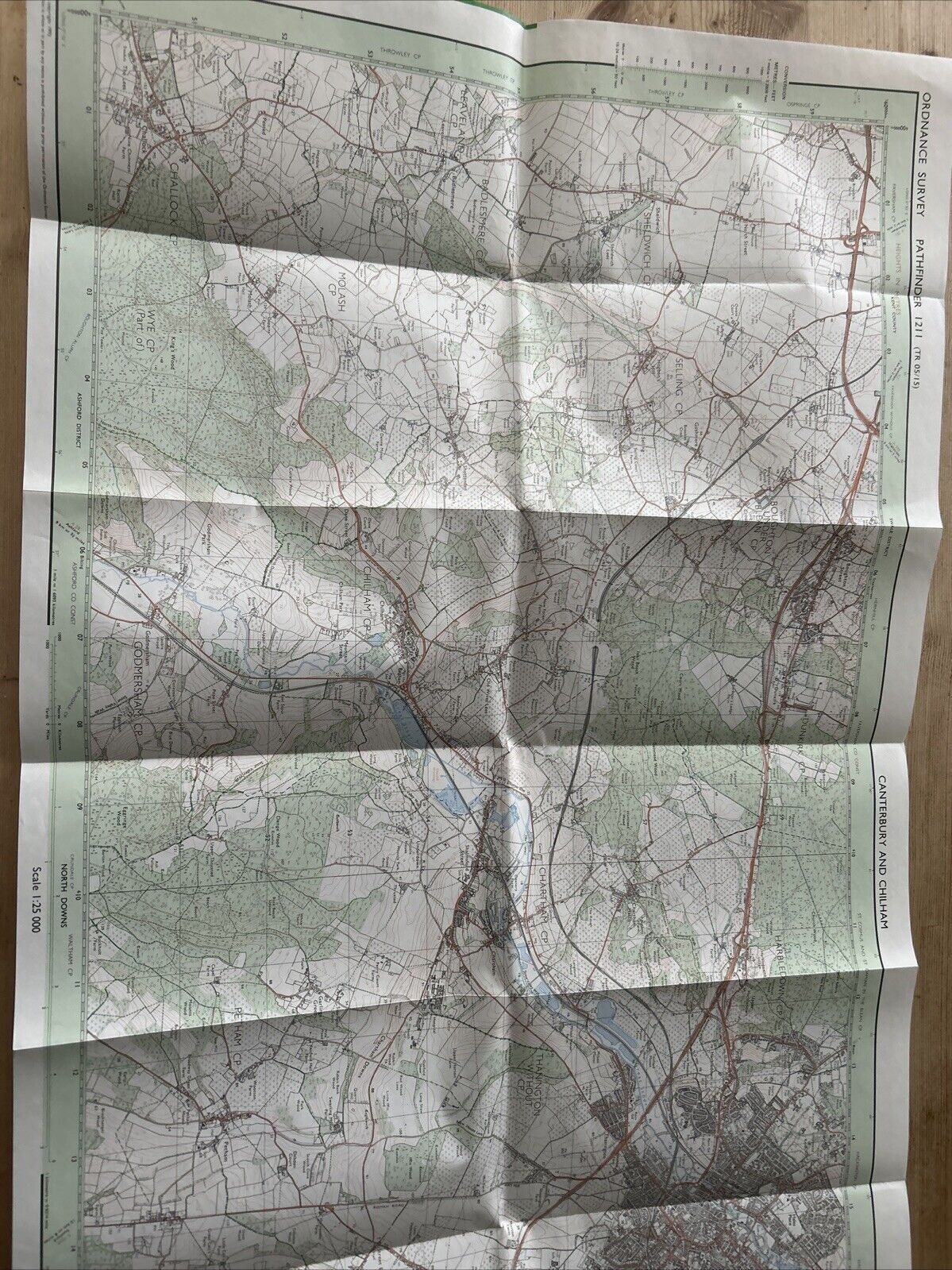 CANTERBURY & CHILHAM Pathfinder 1211 Ordnance Survey 1:25,000 1992 TR05/15