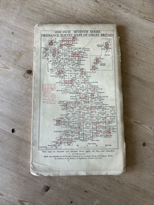 BARROW in FURNESS Cloth Ordnance Survey 7th Series 1 Inch Map 1955 Millom