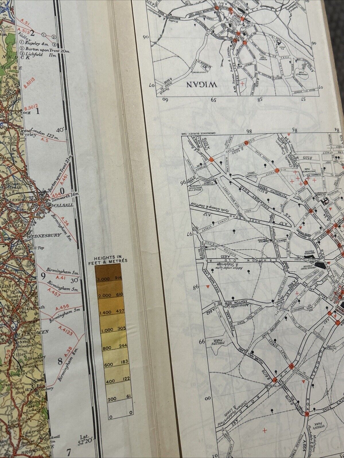 NORTH WALES & MANCHESTER Ordnance Survey Sheet 4 Quarter Inch Map 4th Ed 1946