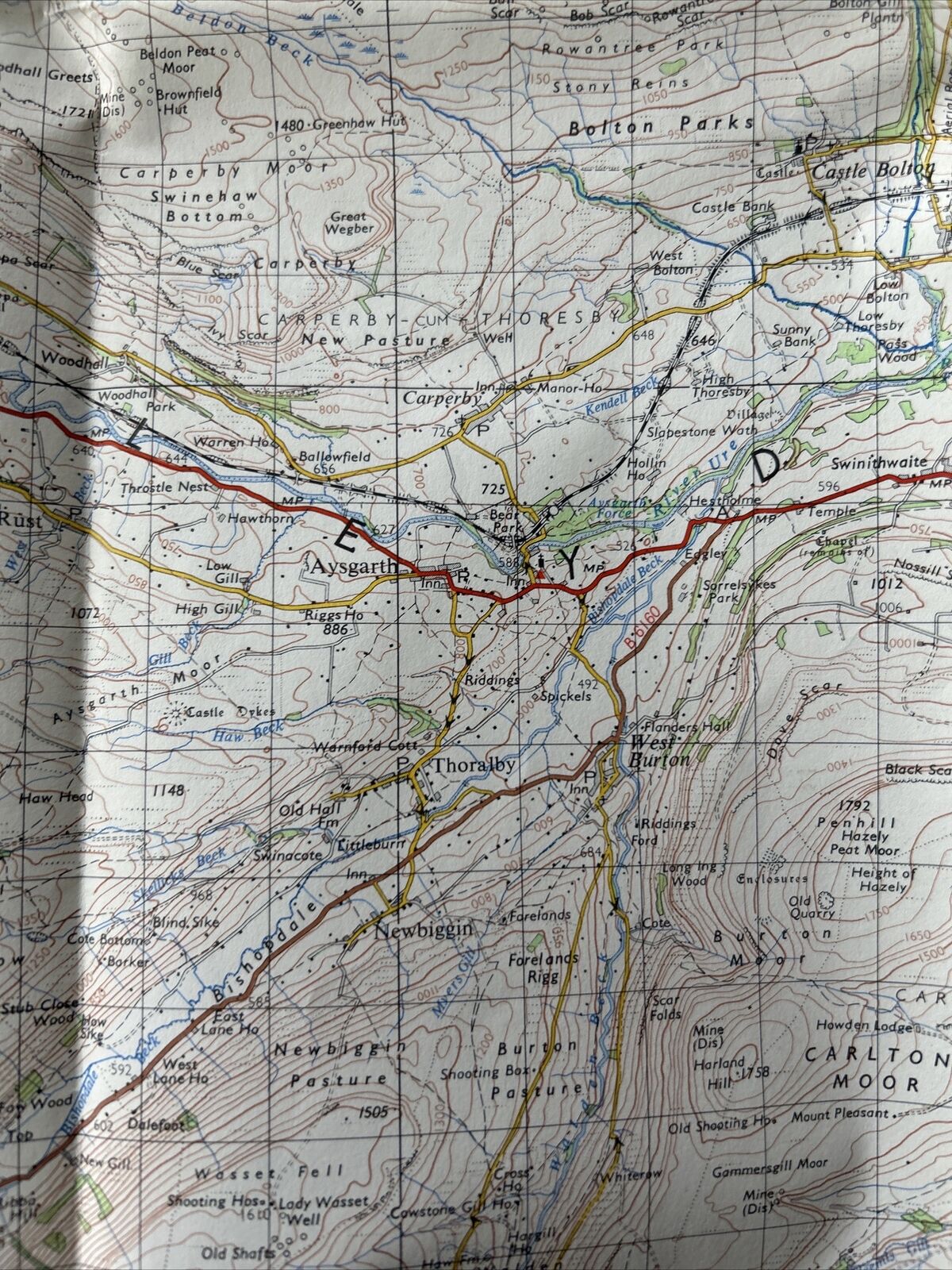 WENSLEYDALE Ordnance Survey Seventh Series Paper One inch 1961 Sheet 90 HAWES