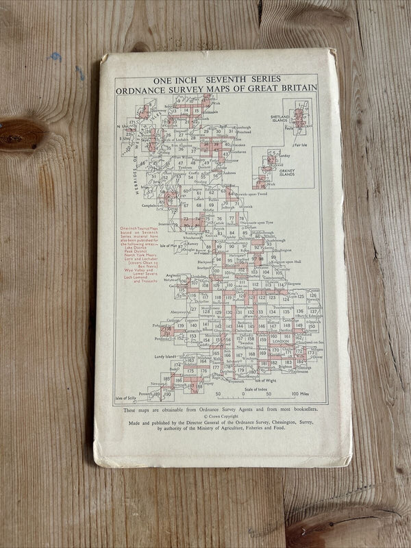 MINEHEAD Ordnance Survey Seventh Series Paper 1-inch 1960 Sheet 164 Uffculme