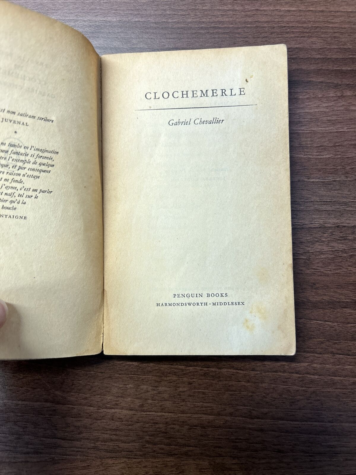 CLOCHEMERLE Gabriel Chevallier PENGUIN PAPERBACK 1951 France French Story Town