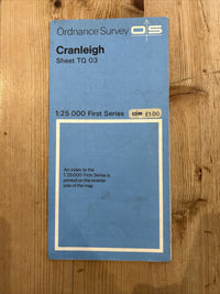 CRANLEIGH Ordnance Survey First Series Sheet TQ03 1965 Loxwood Dunsfold