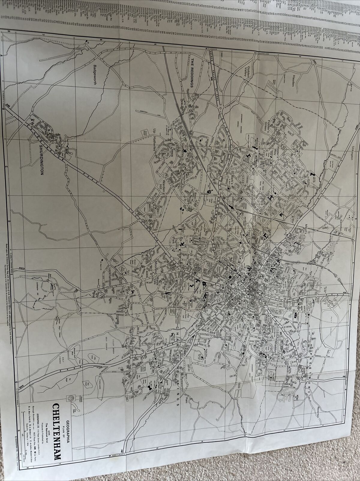 CHELTENHAM Street Plan Geographia Circa 1980