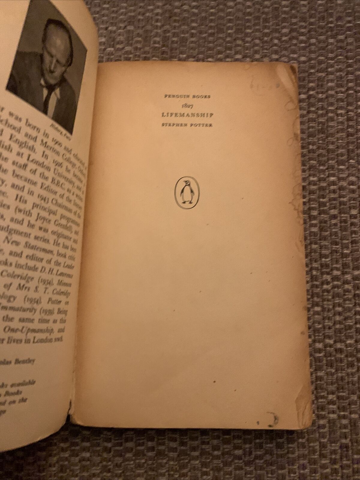 SOME NOTES ON LIFEMANSHIP - Stephen Potter - Penguin Books 1962 No 1827