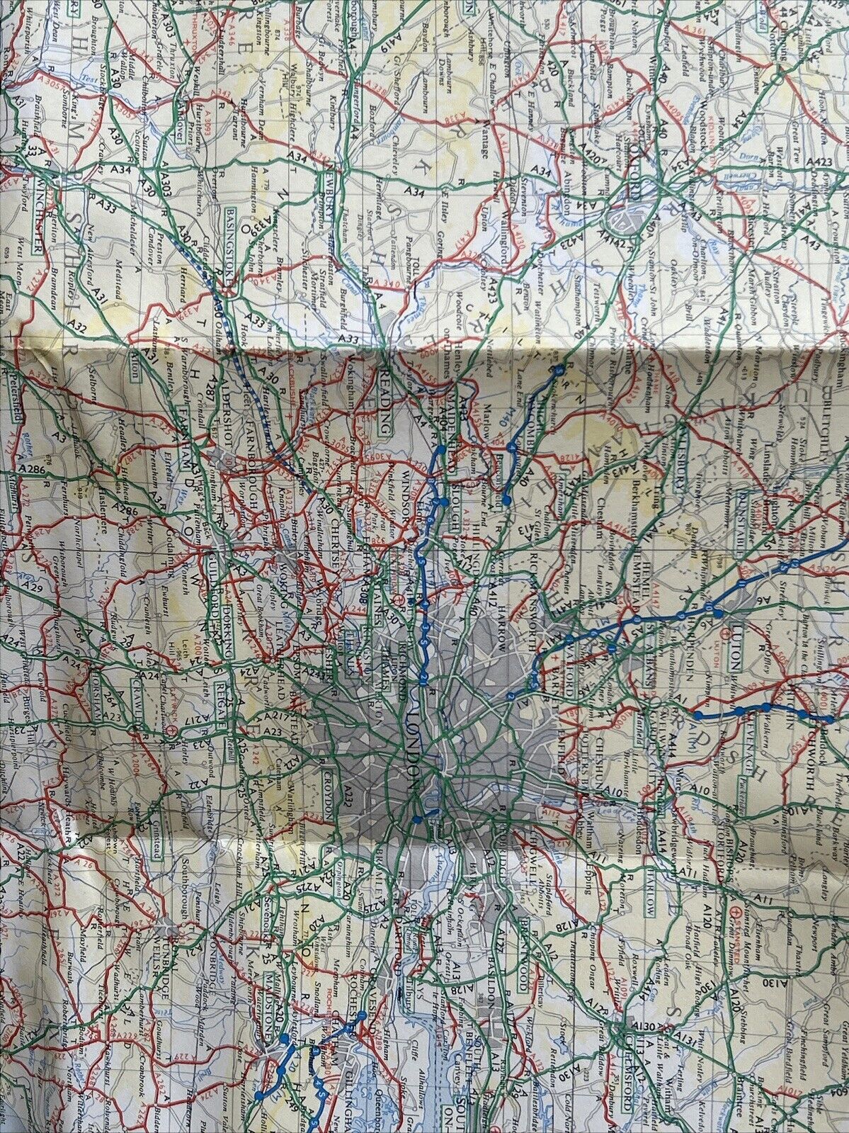 1970 Ordnance Survey Map ROUTE  PLANNING MAP SOUTH Ten Miles To Inch Wales Kent