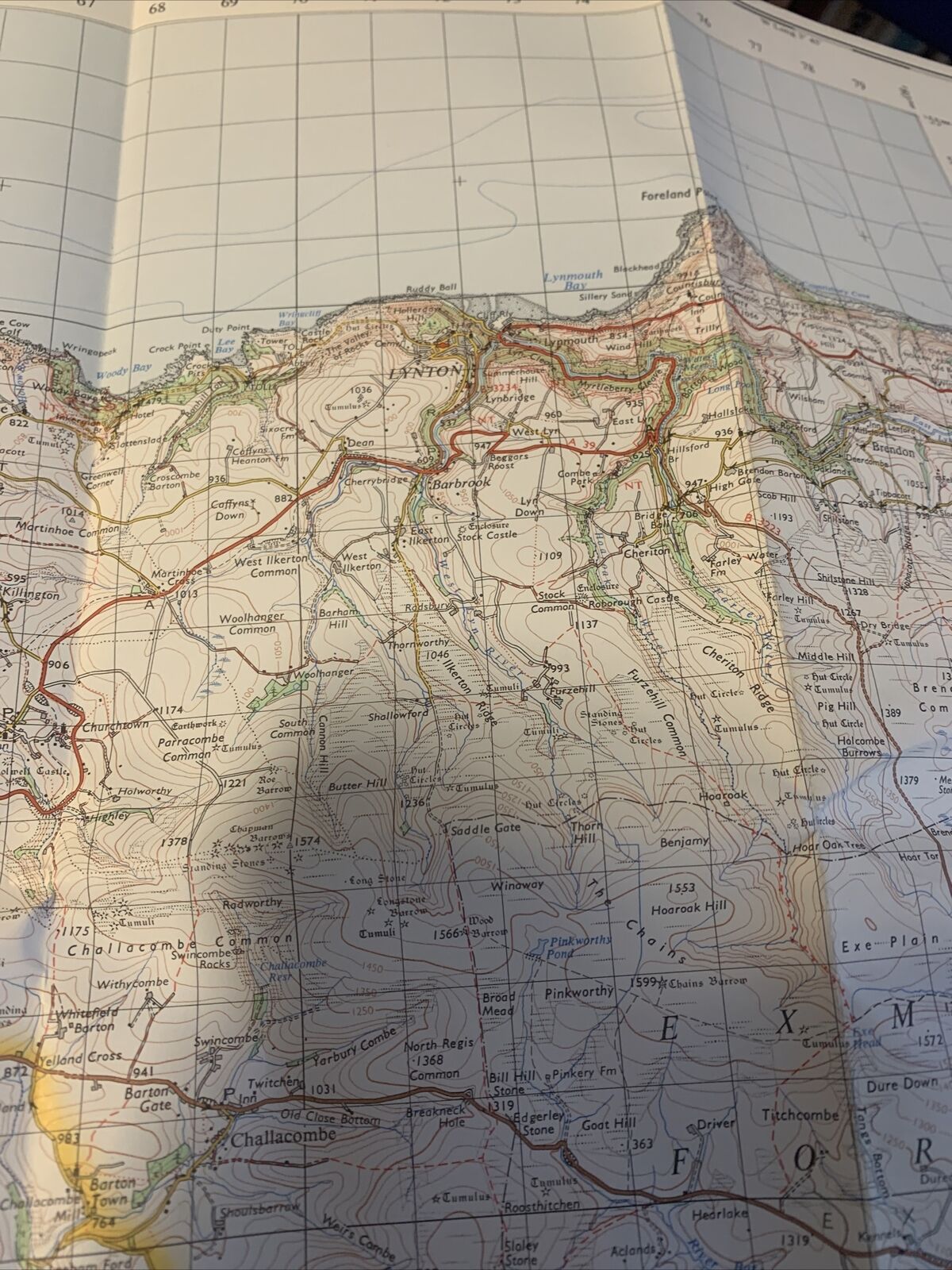 BARNSTAPLE Ordnance Survey 1 Inch Map Sheet 163 1972 Bideford Lynton Ilfracombe