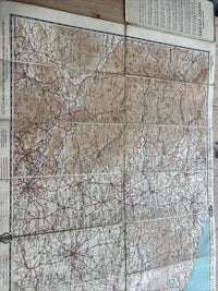 YORK DARLINGTON Bartholomew Quarter Inch Map No 11 Automobile Association Cloth