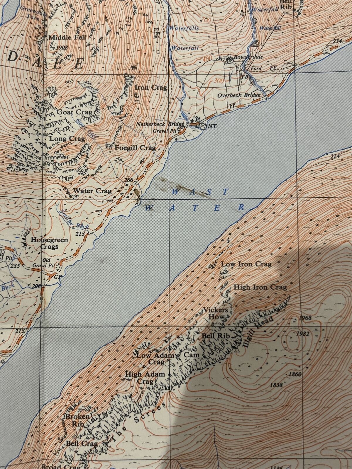 WAST WATER Eskdale Ordnance Survey Sheet NY10 1:25000 1961 Lakes Lake District