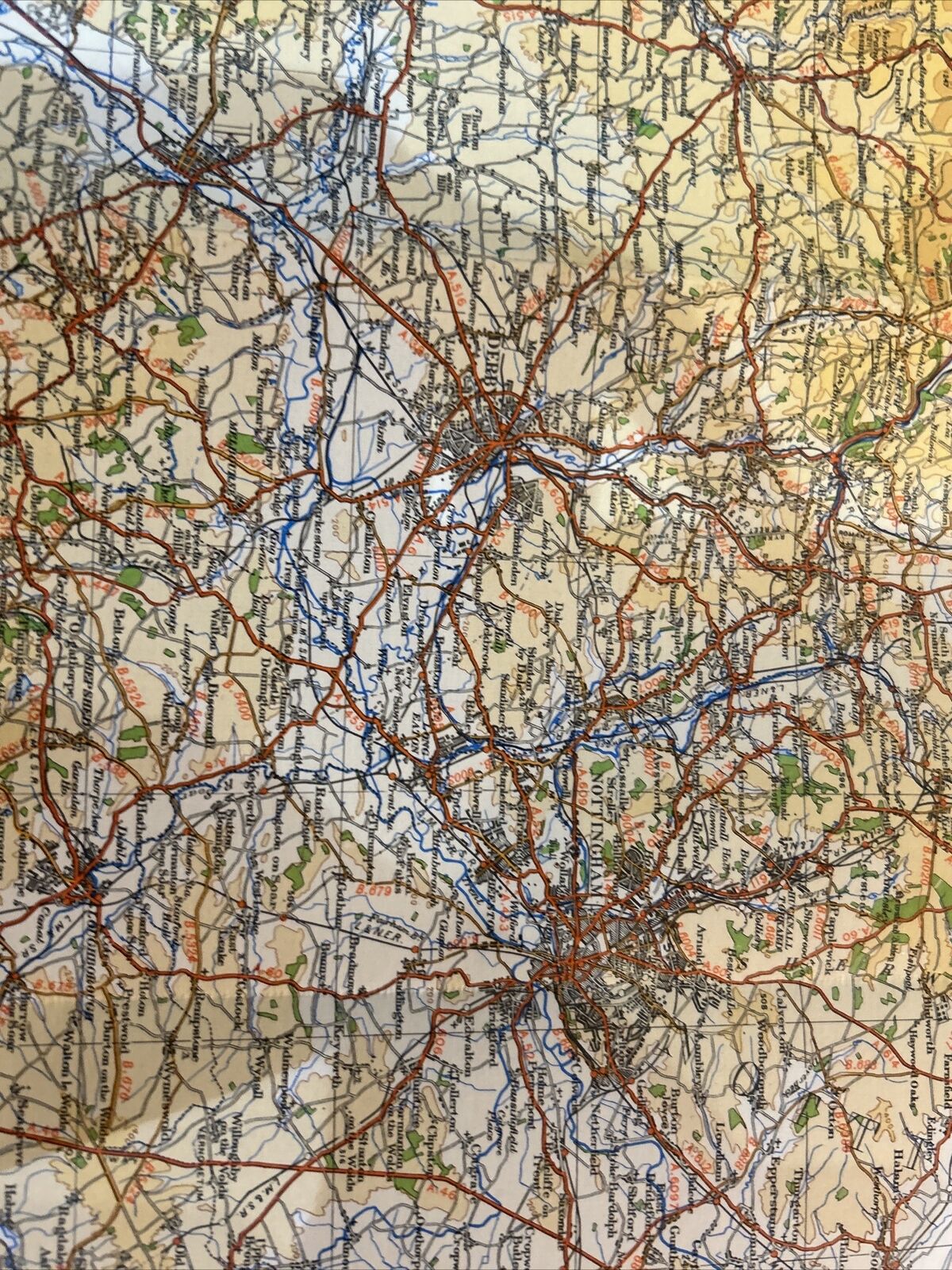 NORTH MIDLANDS LINCS 1946 Ordnance Survey CLOTH Sheet 6 Quarter Inch Map