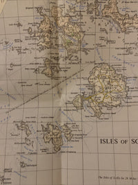 LANDS END Ordnance Survey One Inch Map 189 Good Condition 1961 Isles Of Scilly