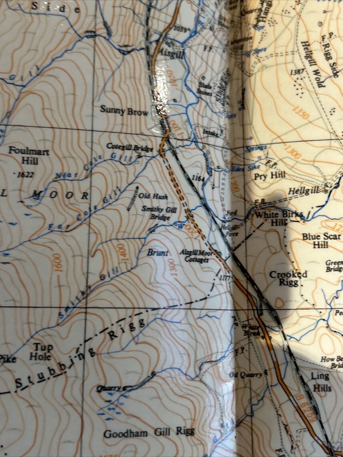 BAUGH FELL Ordnance Survey 1:25,000 First Series 1958 Sheet SD79 Plasticised