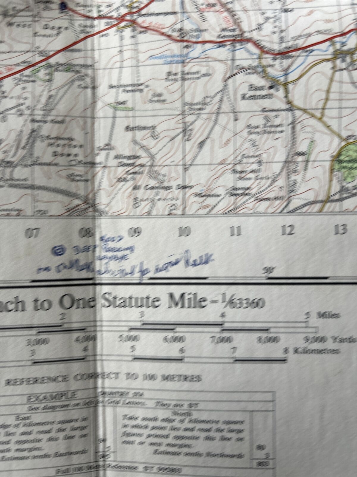 SWINDON Ordnance Survey Seventh Series CLOTH One inch 1958  Sheet 157 Marked