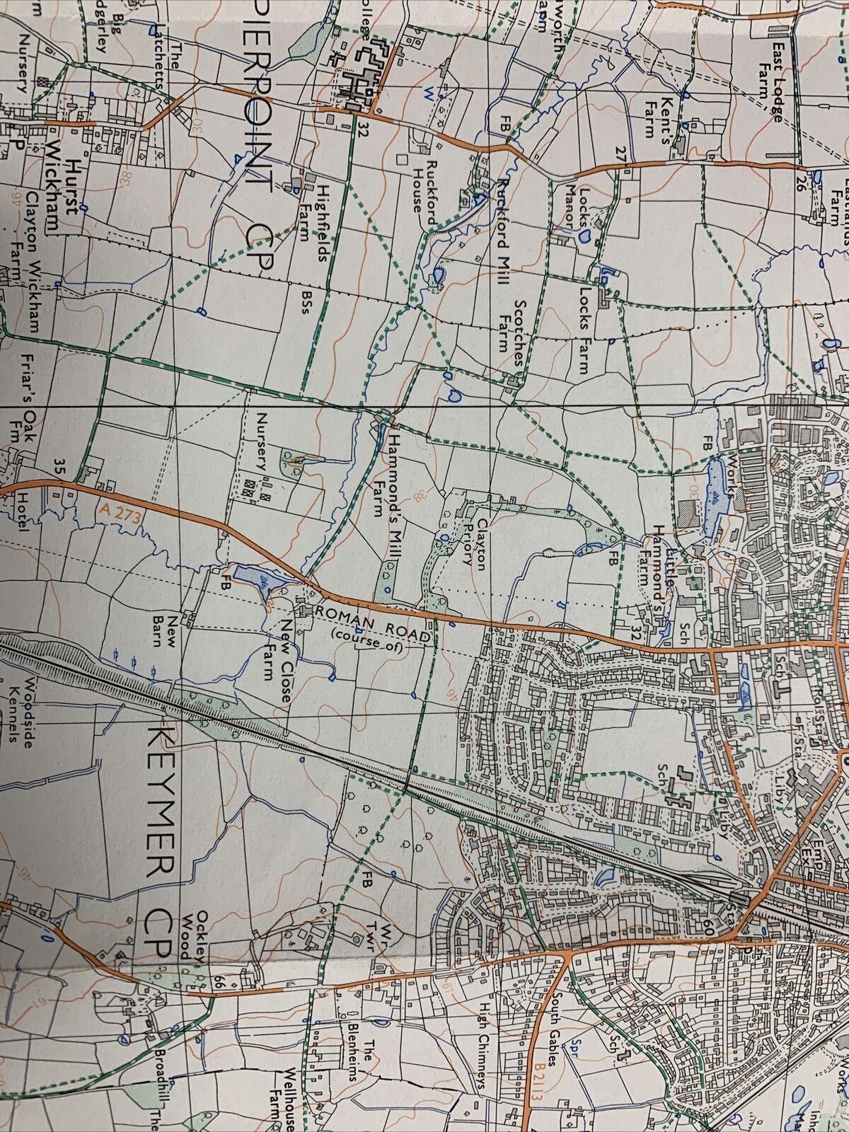 BURGESS HILL - Second Series Ordnance Survey Sheet 1:25000 1975 Henfield Adur