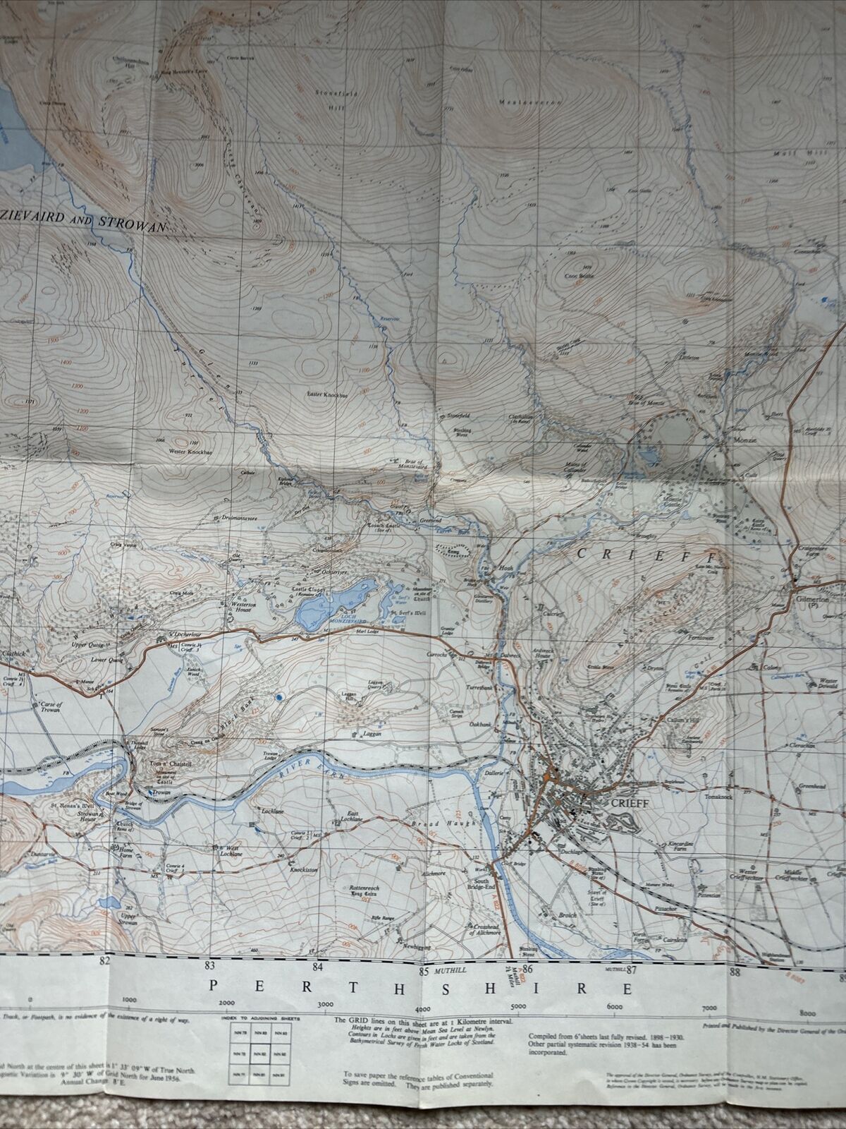 CRIEF Ordnance Survey 1:25,000 First Series 1956 Sheet NN82 Perthshire