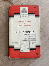 OKEHAMPTON Ordnance Survey Seventh Series Cloth One inch 1960 Sheet 175 Chagford