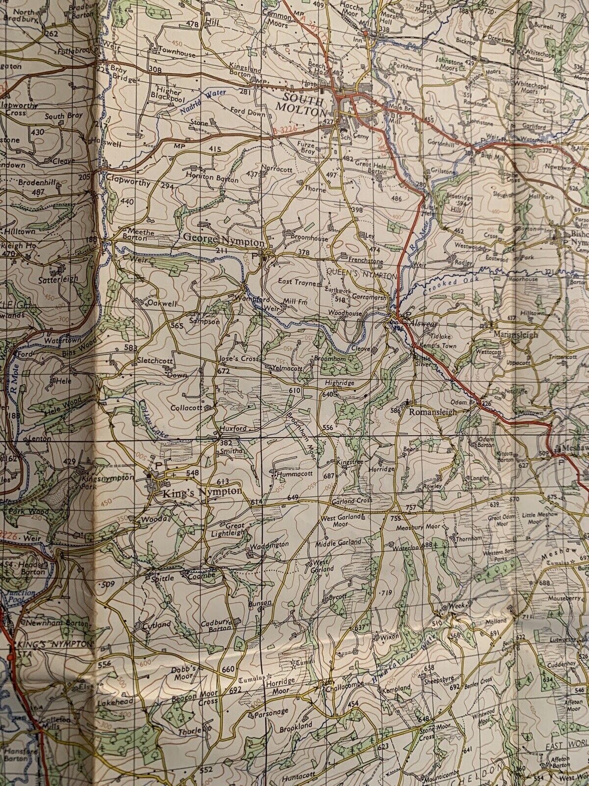 BARNSTABLE Devon Ordnance Survey Paper Map 1960 Seventh Series No 163