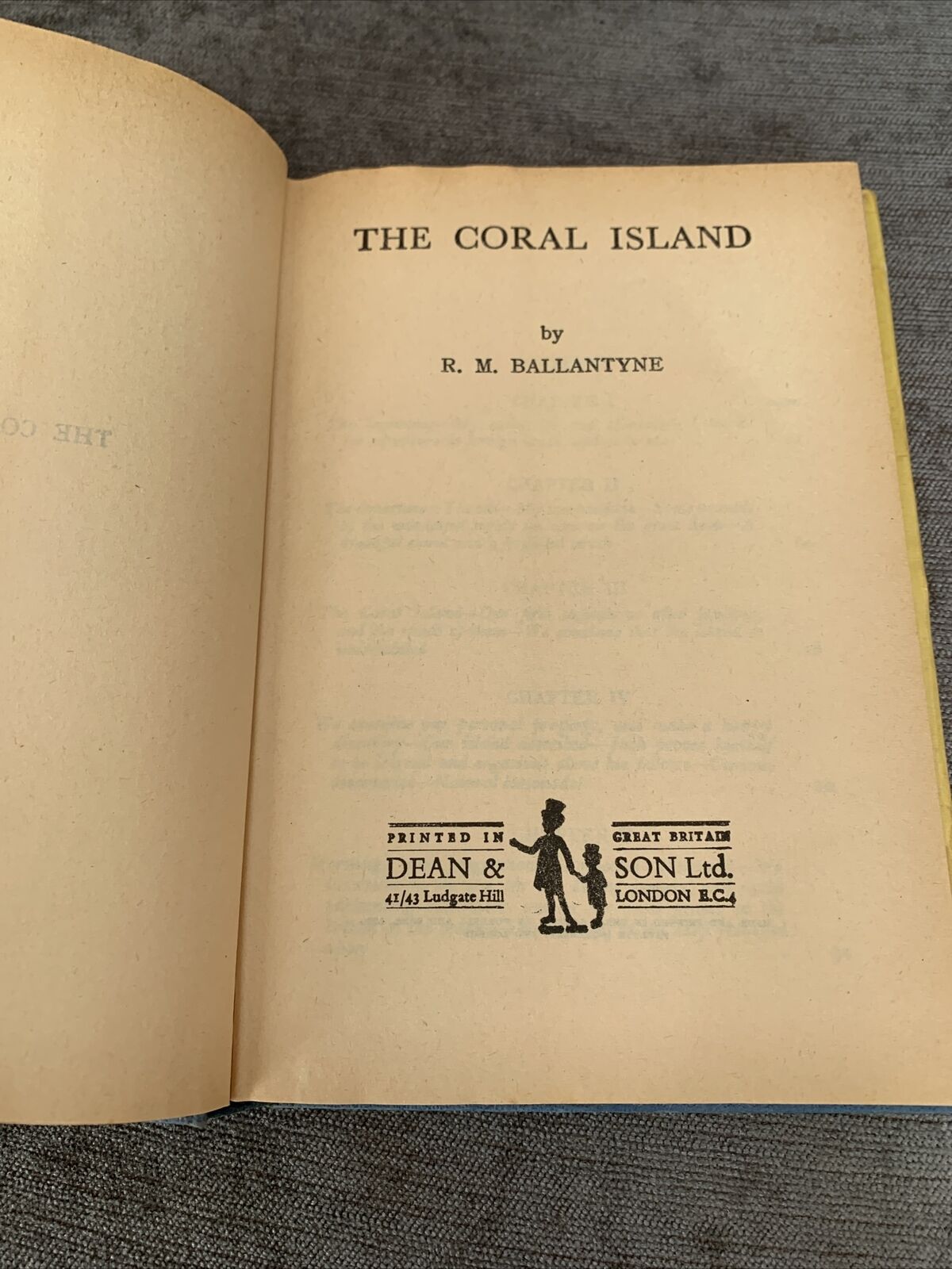 The CORAL ISLAND - RM Ballantyne - Dean & Sons Hardback 1960s Dust Jacket