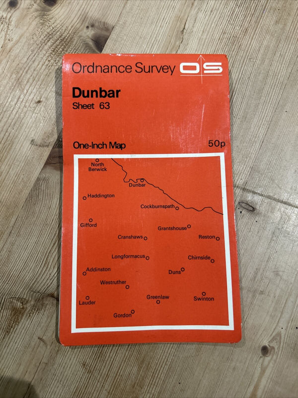 DUNBAR Ordnance Survey One Inch Sheet 63 Good Condition 1965 Oldhamstocks