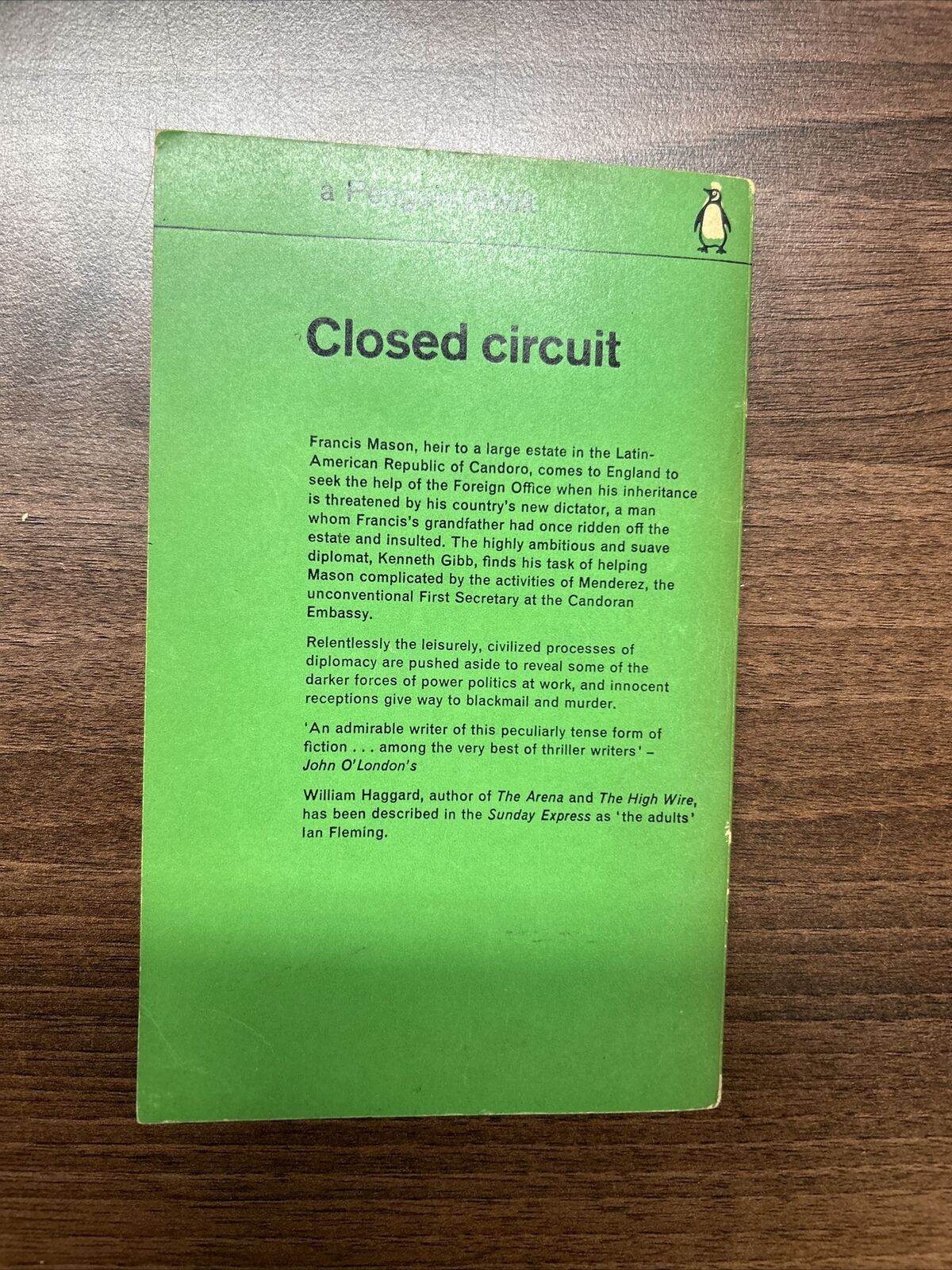 CLOSED CIRCUIT William Haggard Penguin Crime Green No 1755 1963