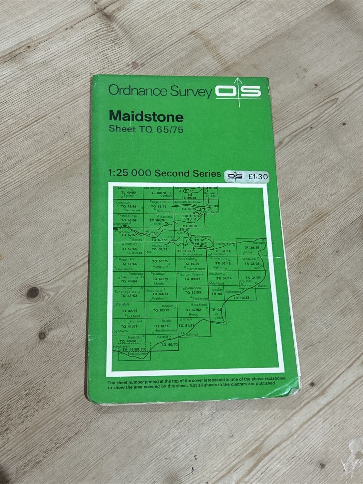 MAIDSTONE Ordnance Survey Second Series 1:25,000 Map TQ65/75 1975 Borough Green