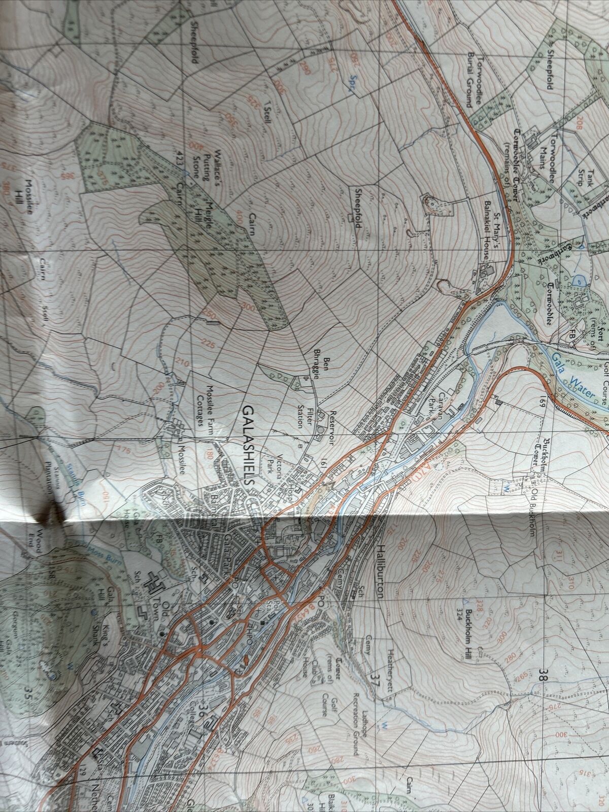 GALASHIELS & MELROSE Pathfinder 461 Ordnance Survey Sheet 1:25000 1989