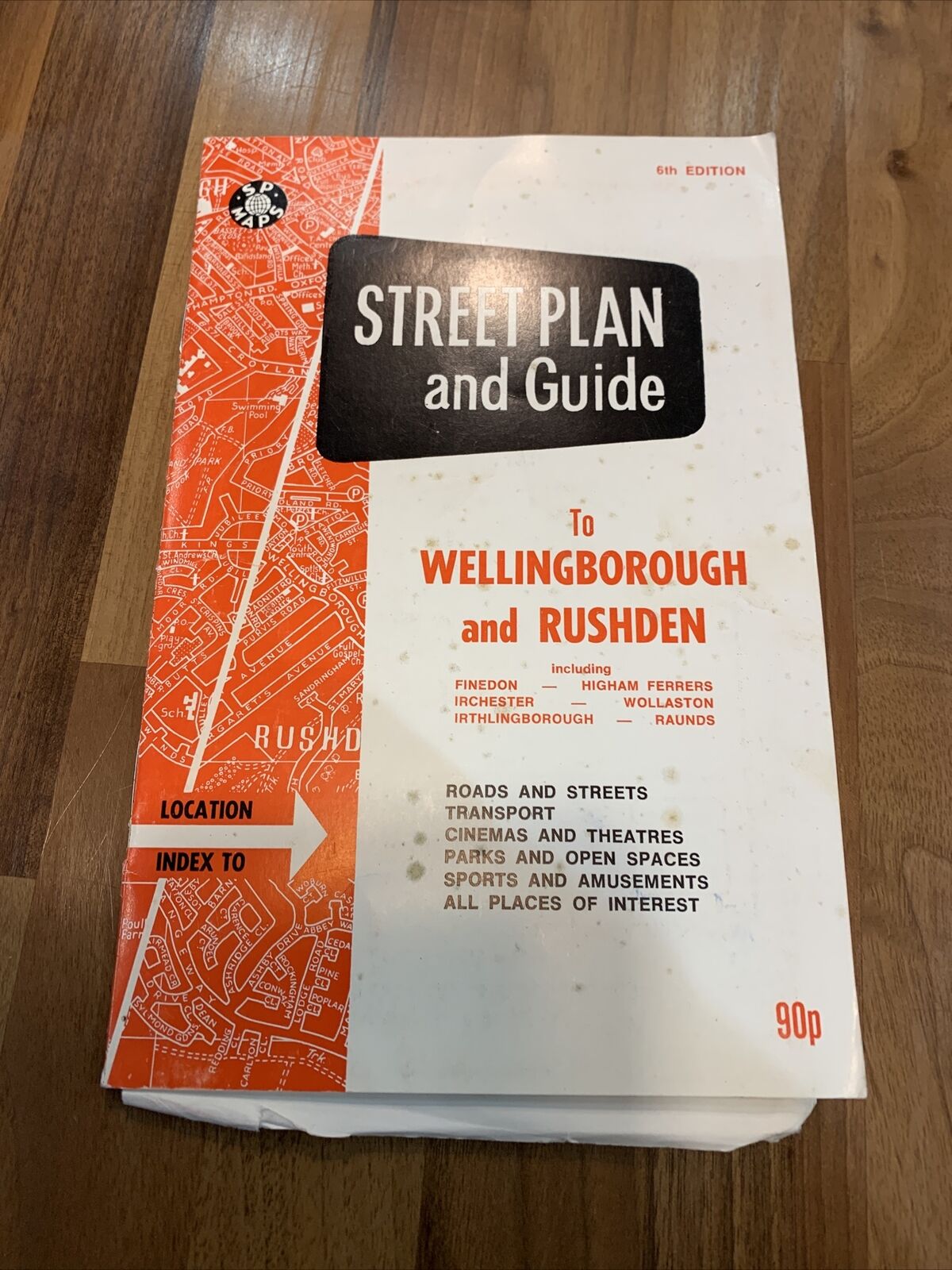 WELLINGBOROUGH & RUSHDEN Map - SP Maps  1970s ? Plan Map - Advertising