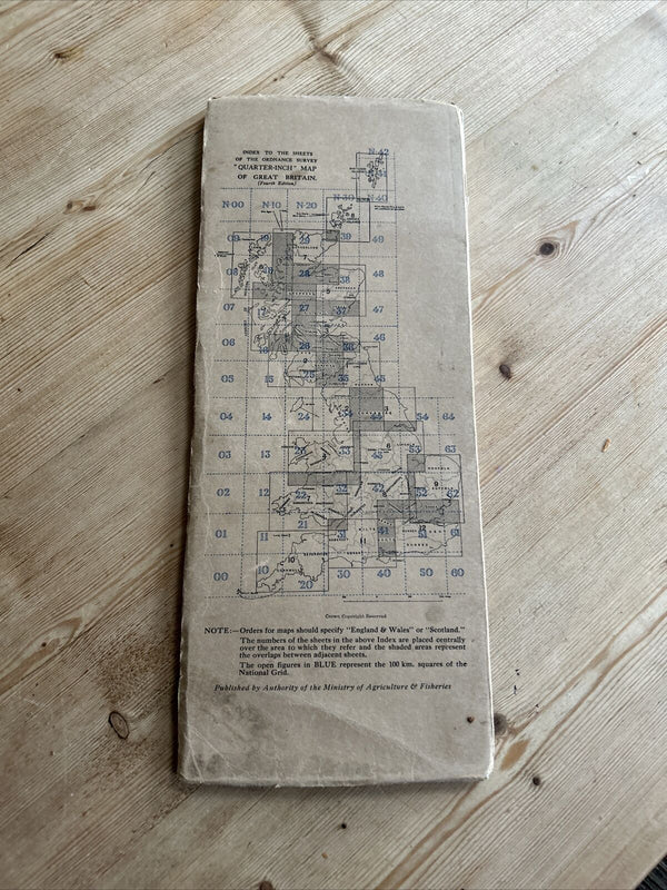 ENGLAND SOUTH EAST & London Ordnance Survey CLOTH Sh 1 Qu. In Map 4th Ed 1945