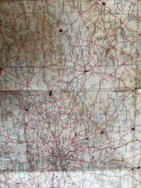 1932 Ordnance Survey CLOTH Road Map - Sheet 2 South Ten Miles To Inch Route Plan