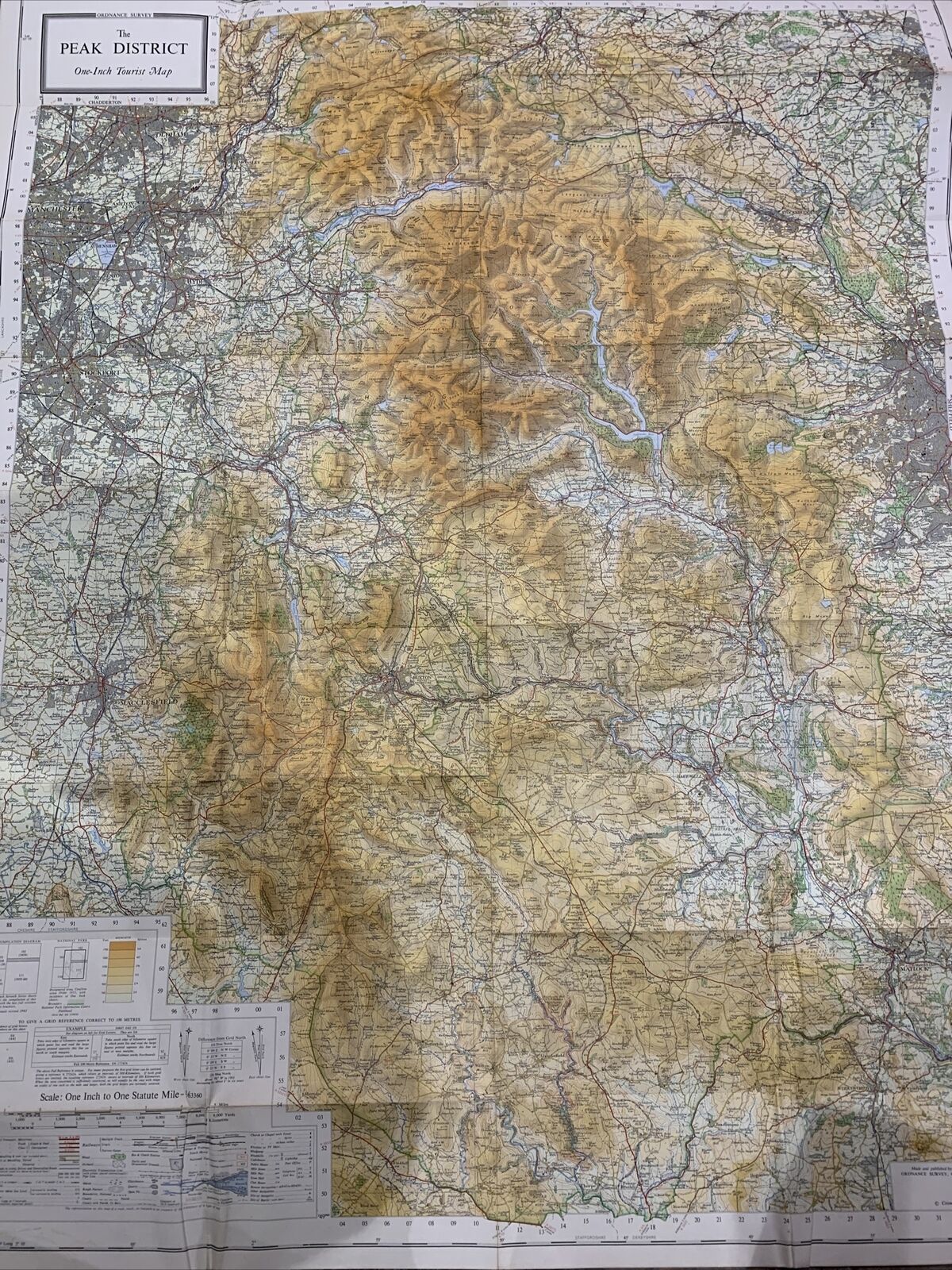 Ordnance Survey - One Inch Tourist Map PEAK DISTRICT 1963