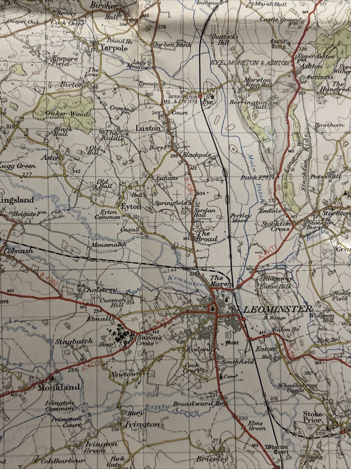 LUDLOW Ordnance Survey Seventh Series Paper 1 inch 1952 Sheet 129 Shropshire