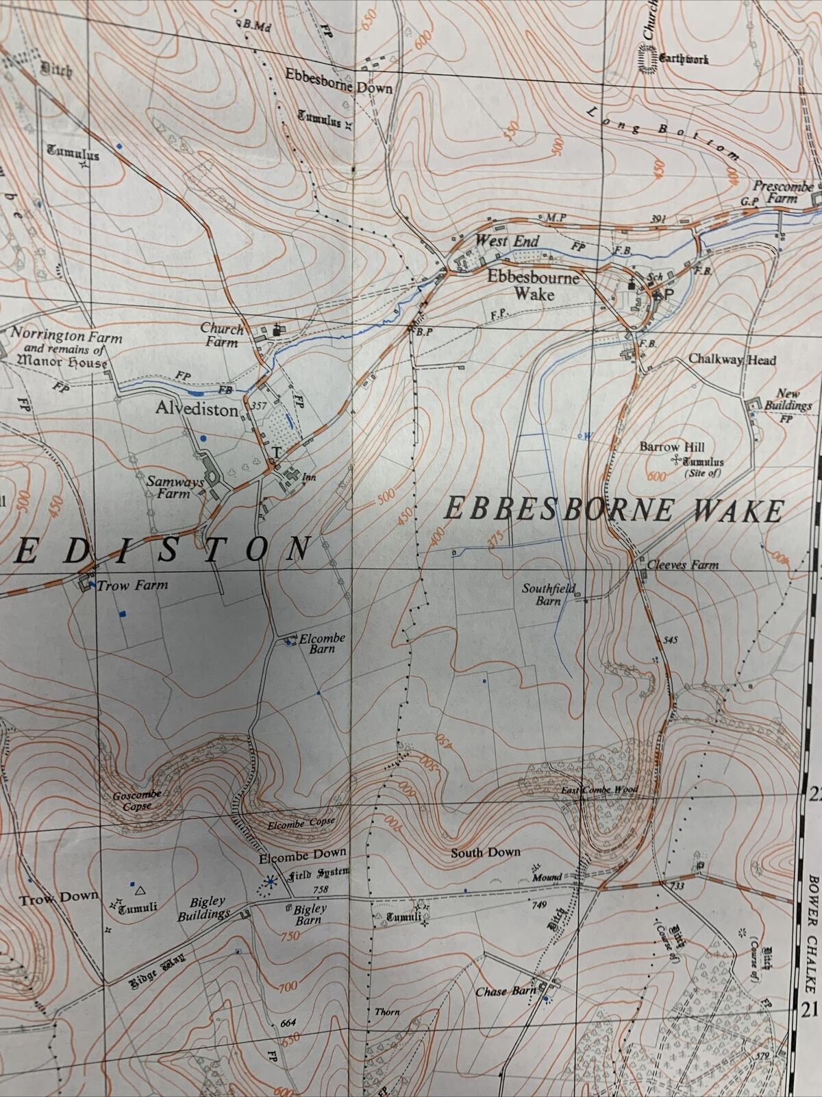 TISBURY Wiltshire Ordnance Survey 1:25000 First Series Sheet ST92 1958