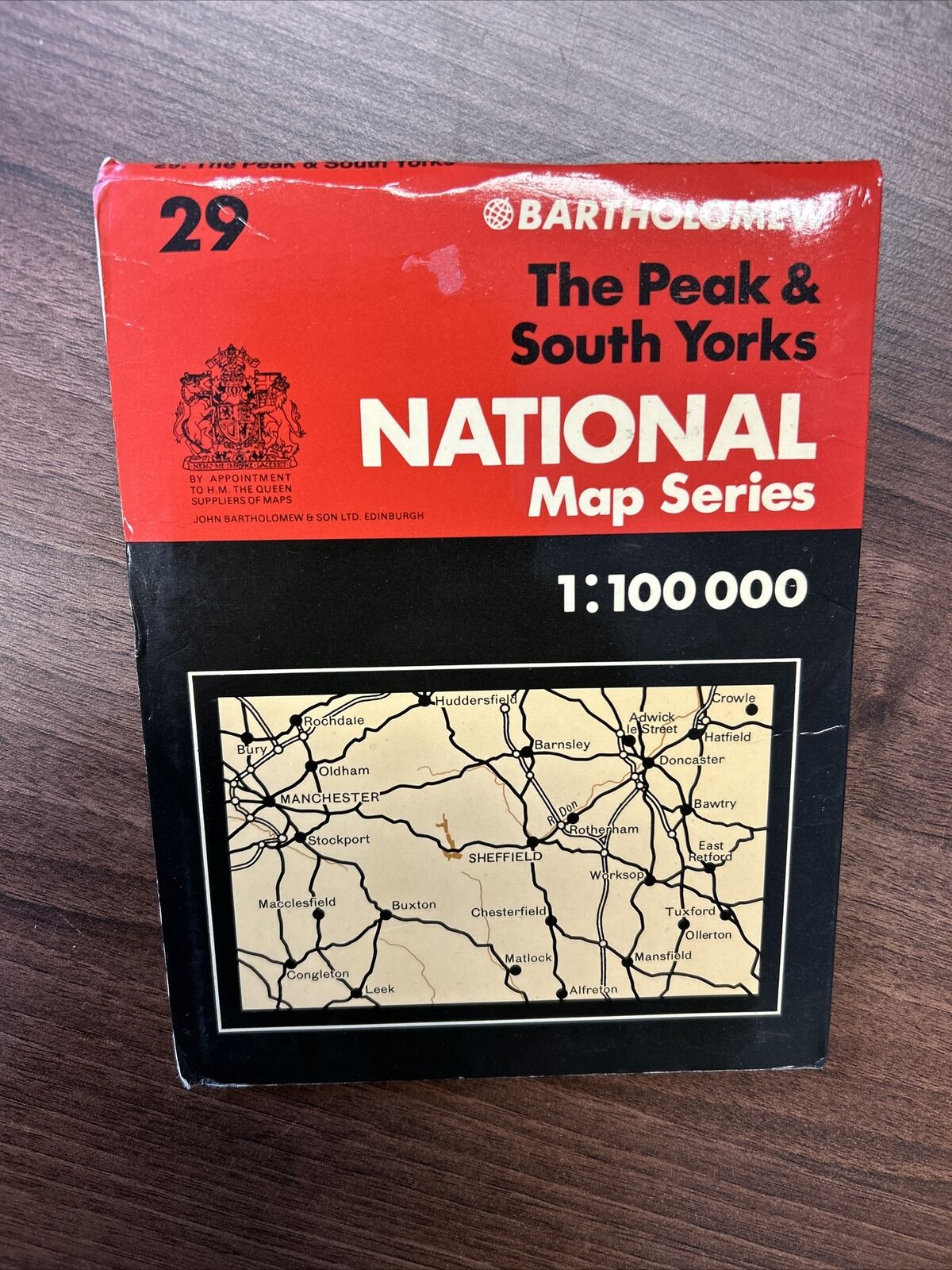 THE PEAK & SOUTH YORKSHIRE Bartholomew National Map Series No 29 1976 Buxton