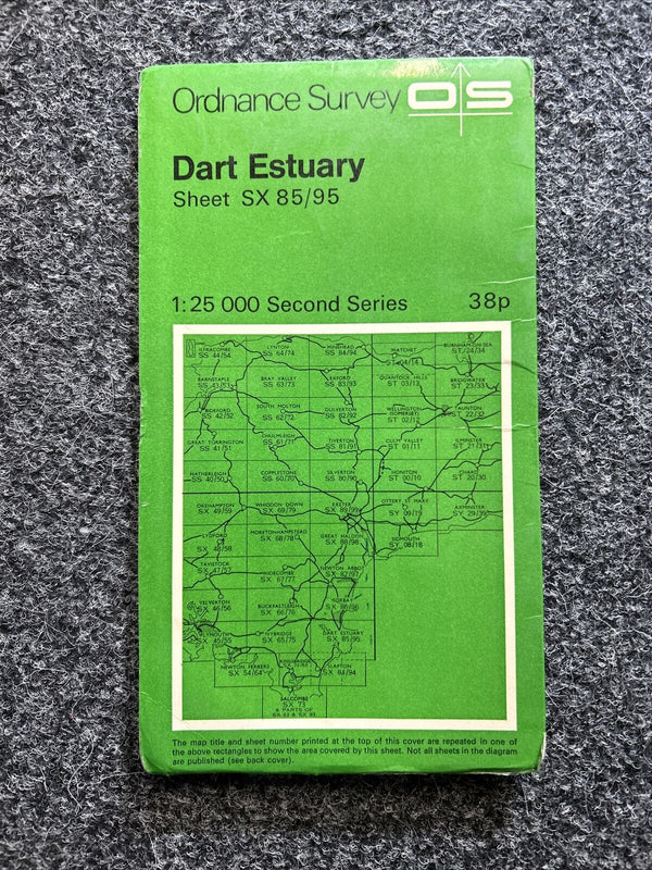 DART ESTUARY - Second Series Ordnance Survey Sheet 1:25000 1971 SX85/95 Brixham