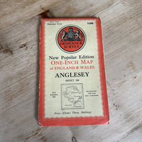 ANGLESEY - Ordnance Survey Cloth 6th Series 1-inch 1947 Sheet 106 Holyhead