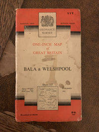 Bala & Welshpool - 7th Series Cloth Ordnance Survey Map One Inch 1963 Sheet 117