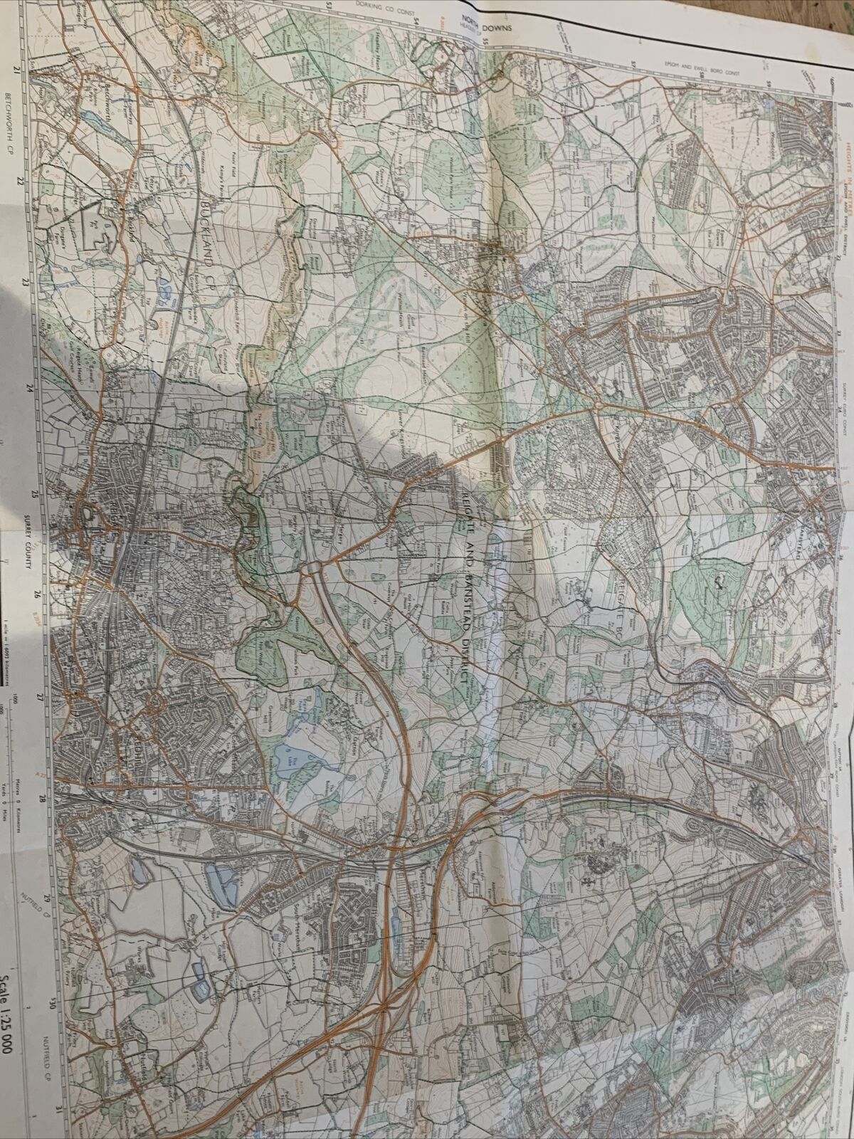 CATERHAM Redhill Godstone - Pathfinder Ordnance Survey 1:25000 1978 TQ25/35